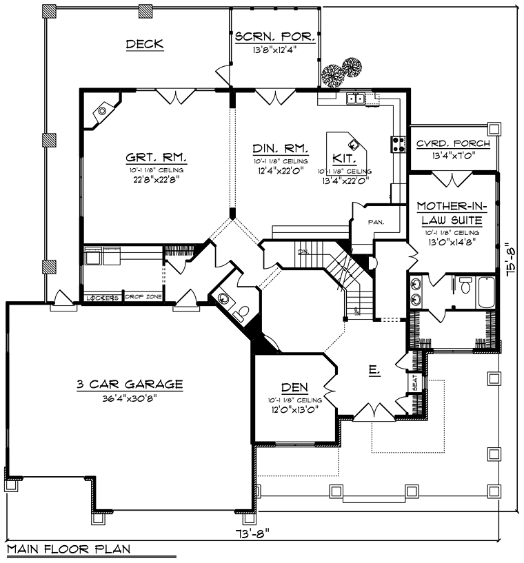 Bungalow Contemporary Craftsman Level One of Plan 75249