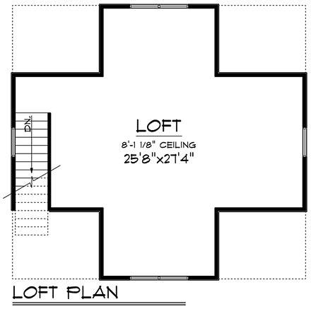 Garage Plan 75251 - 2 Car Garage Second Level Plan