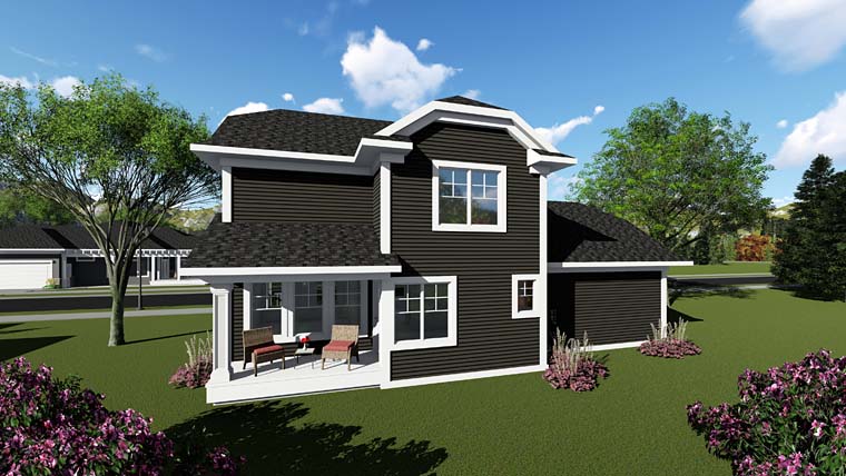 Country Traditional Rear Elevation of Plan 75253