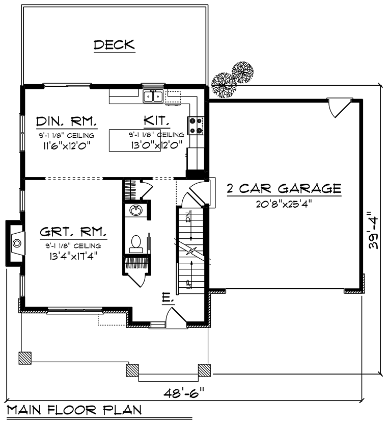 Contemporary Southwest Level One of Plan 75254