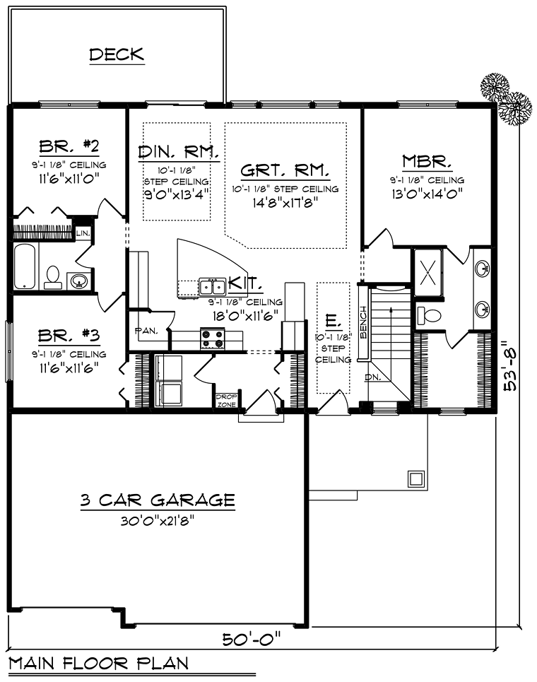 Country Craftsman Level One of Plan 75255