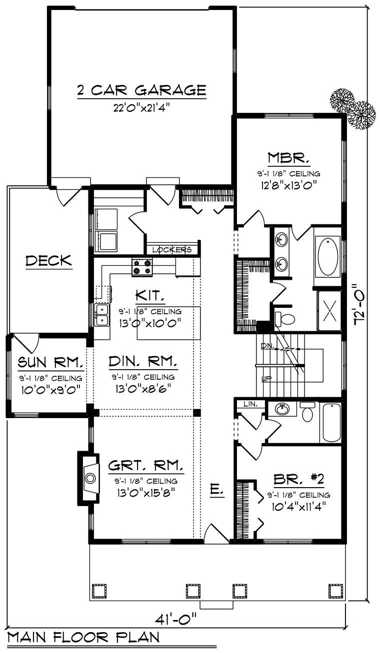 Bungalow Cottage Country Craftsman Southern Level One of Plan 75260