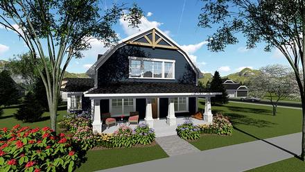 Bungalow Cottage Country Craftsman Southern Elevation of Plan 75260