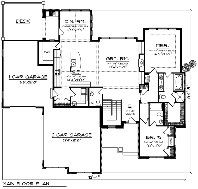 Cottage Craftsman Southern Traditional Level One of Plan 75261