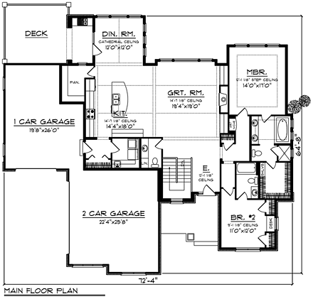 House Plan 75261 First Level Plan