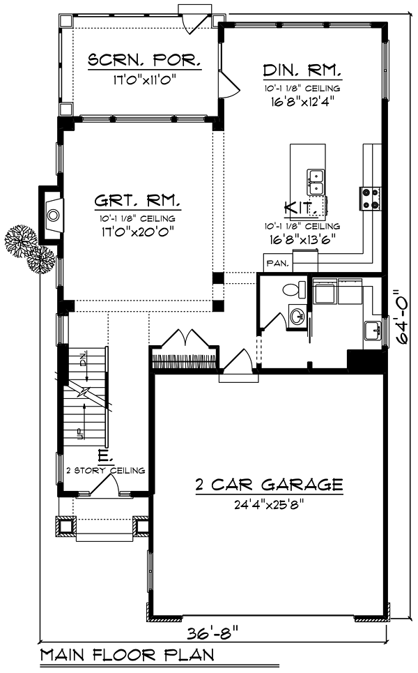 Cottage Country Craftsman Level One of Plan 75267