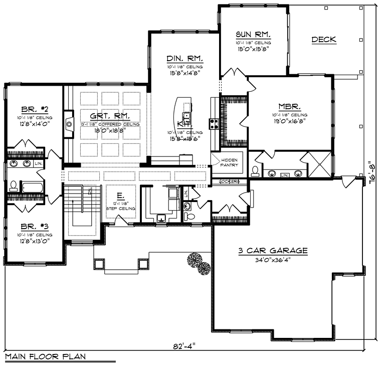 Contemporary Southwest Level One of Plan 75268