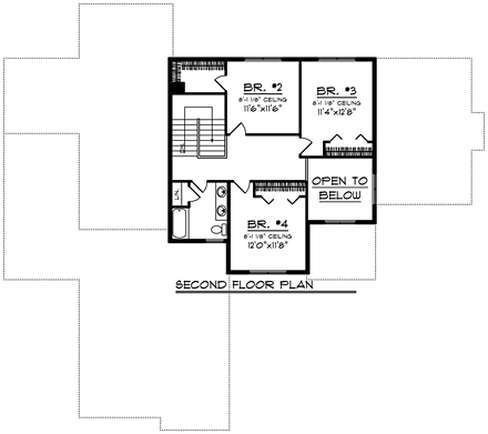 House Plan 75269 Second Level Plan