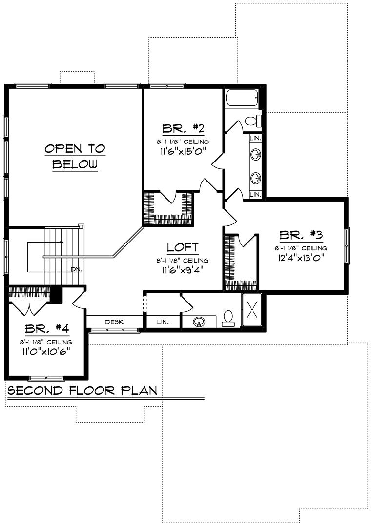 Contemporary Southwest Level Two of Plan 75270