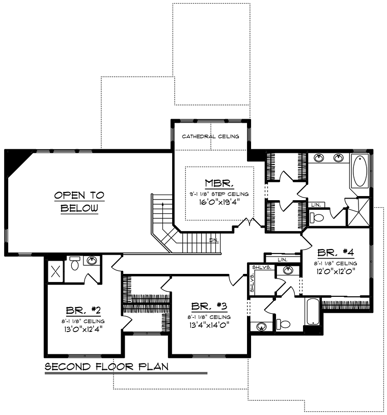 Bungalow Cottage Country Craftsman Southern Traditional Level Two of Plan 75273