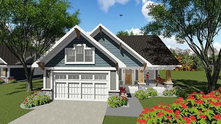 Bungalow Cottage Craftsman Southern Traditional Elevation of Plan 75277