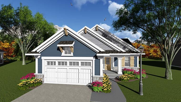 Plan 75279 | Narrow Lot Craftsman Cottage Home Design