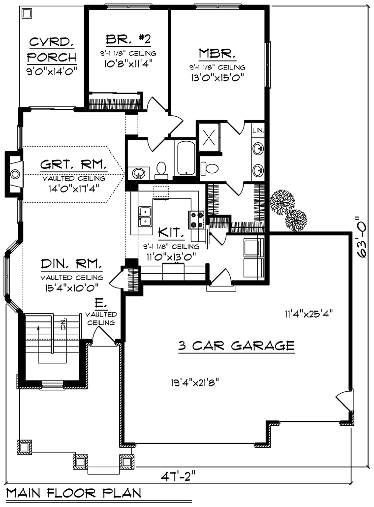 Bungalow Cottage Craftsman Level One of Plan 75281