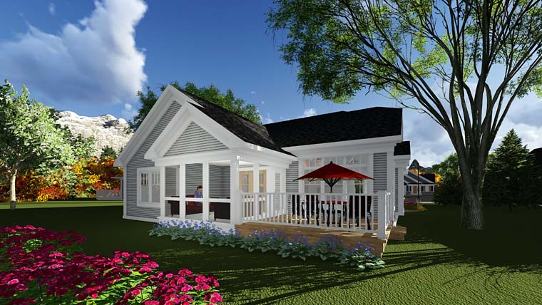 Cottage Country Rear Elevation of Plan 75284