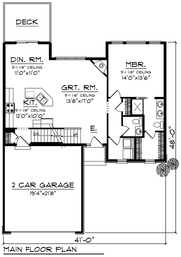 Cottage Craftsman Level One of Plan 75286