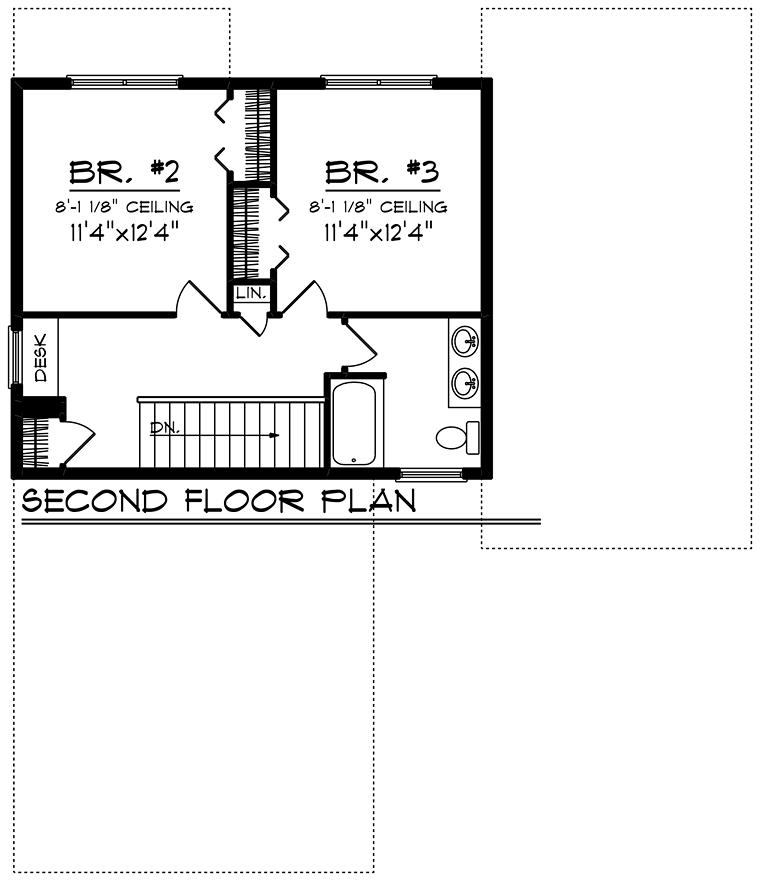 Cottage Craftsman Level Two of Plan 75286