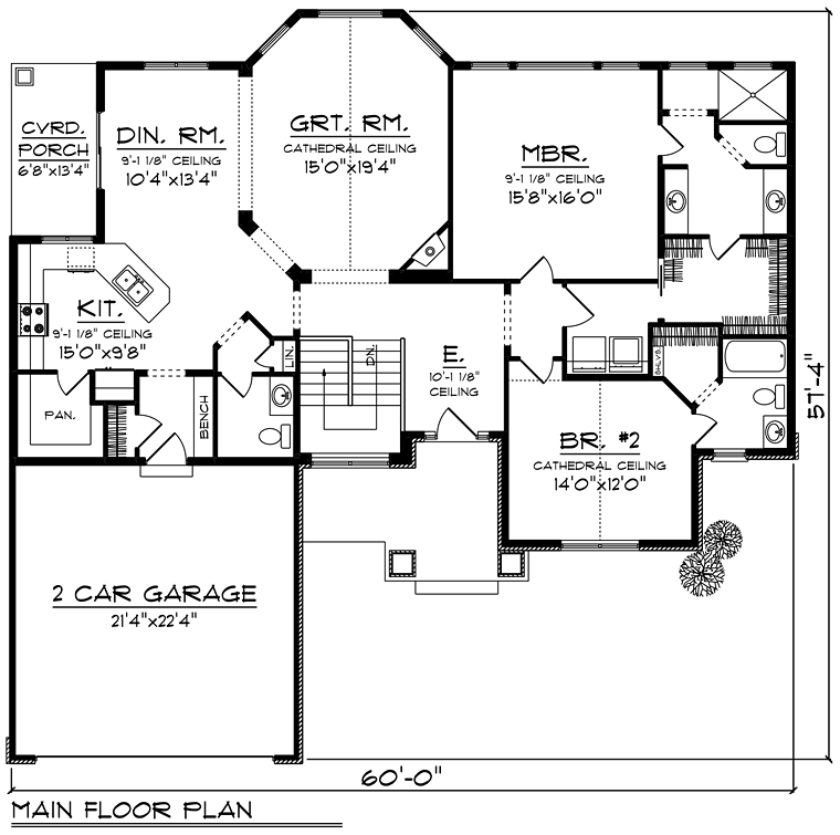 Bungalow Cottage Country Craftsman Traditional Level One of Plan 75290