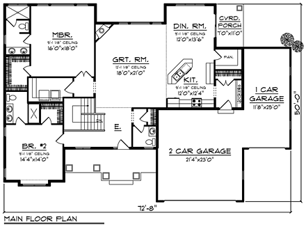 House Plan 75292 First Level Plan