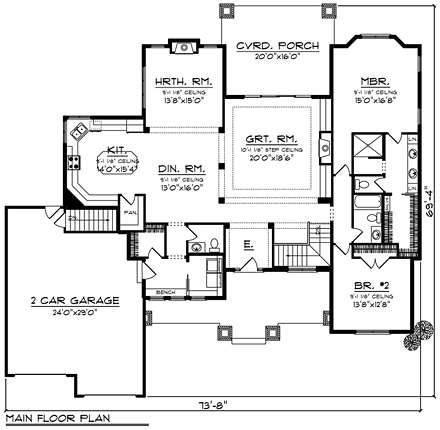 House Plan 75294 First Level Plan