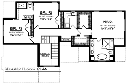 House Plan 75297 Second Level Plan