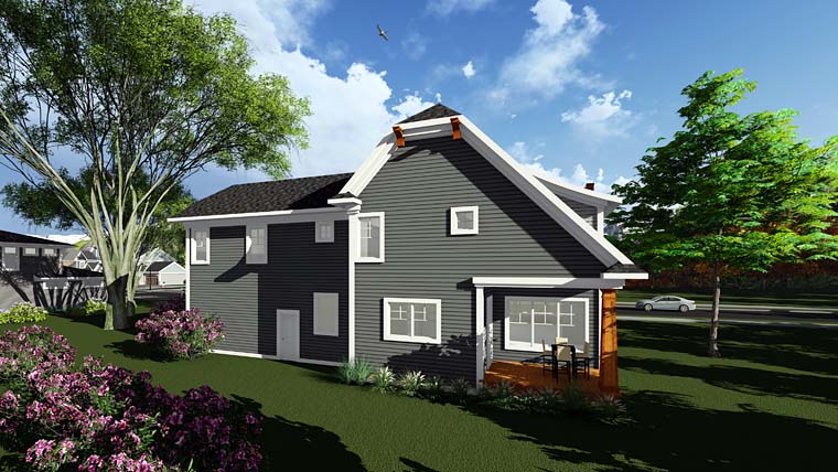 Bungalow Cottage Country Craftsman Rear Elevation of Plan 75297
