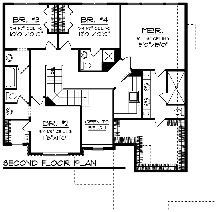 Craftsman Traditional Level Two of Plan 75299