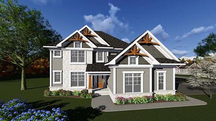 Craftsman Traditional Elevation of Plan 75299