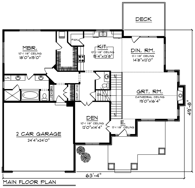 Cottage Country Craftsman Level One of Plan 75401