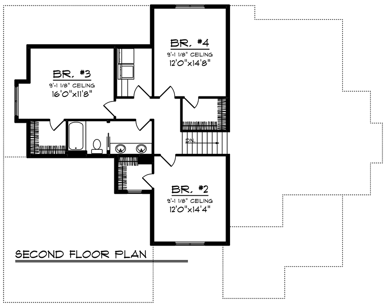 Cottage Country Craftsman Level Two of Plan 75401