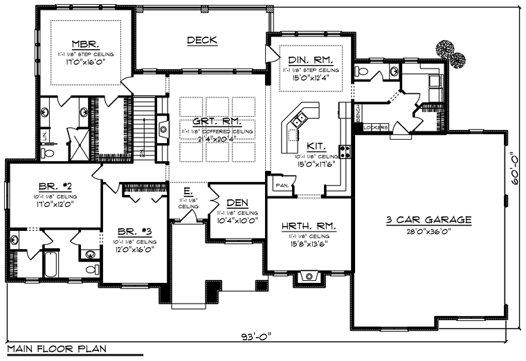 Cottage European Traditional Level One of Plan 75402