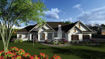 Cottage European Traditional Elevation of Plan 75402