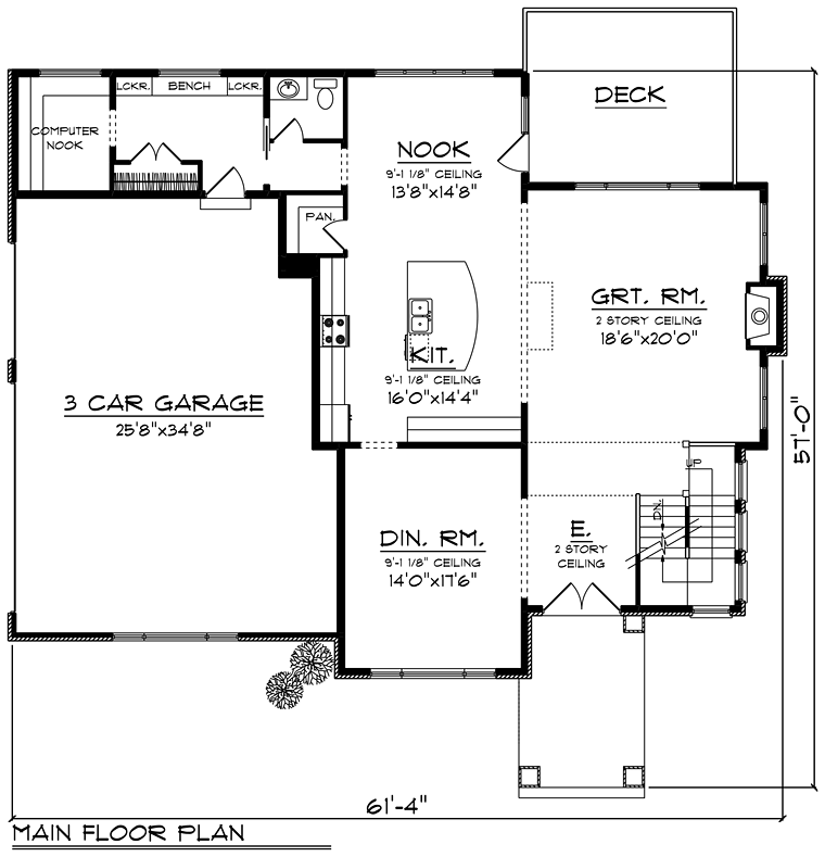Contemporary Prairie Style Southwest Level One of Plan 75404