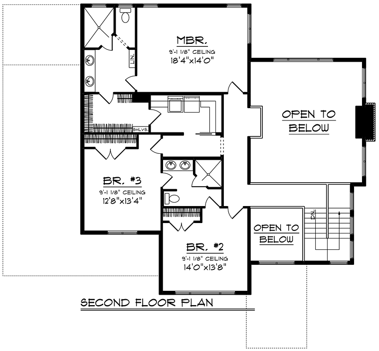Contemporary Prairie Style Southwest Level Two of Plan 75404
