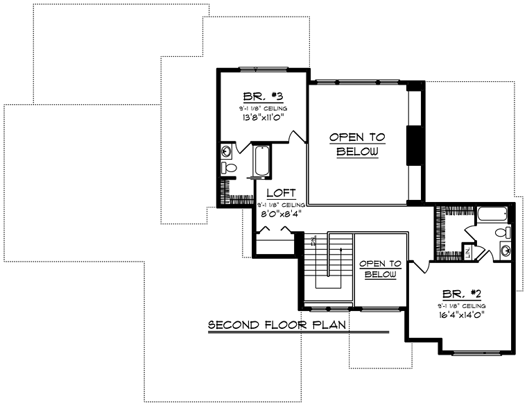 Contemporary Prairie Style Southwest Level Two of Plan 75405