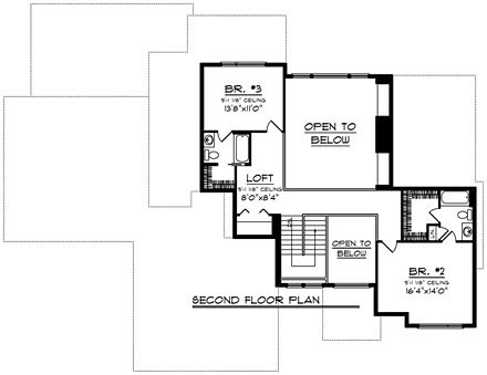 House Plan 75405 Second Level Plan