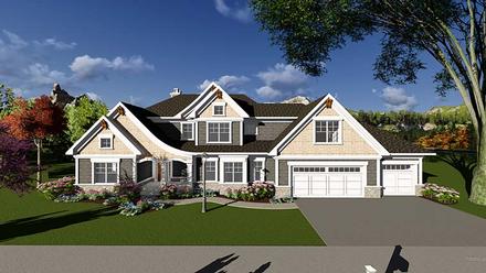 Craftsman Farmhouse Southern Traditional Elevation of Plan 75406