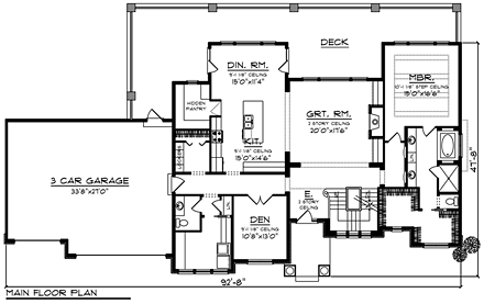 House Plan 75407 First Level Plan