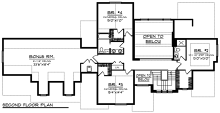 House Plan 75407 Second Level Plan