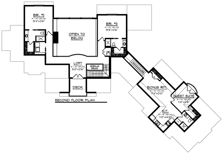 Bungalow Cottage Craftsman Traditional Level Two of Plan 75408