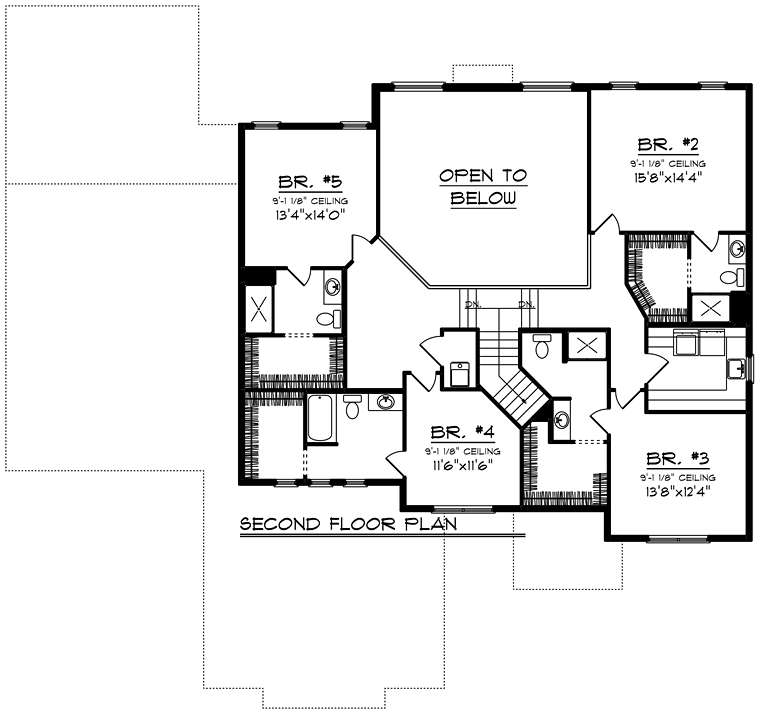 Contemporary Prairie Style Southwest Level Two of Plan 75410