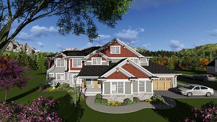 Craftsman Traditional Elevation of Plan 75411