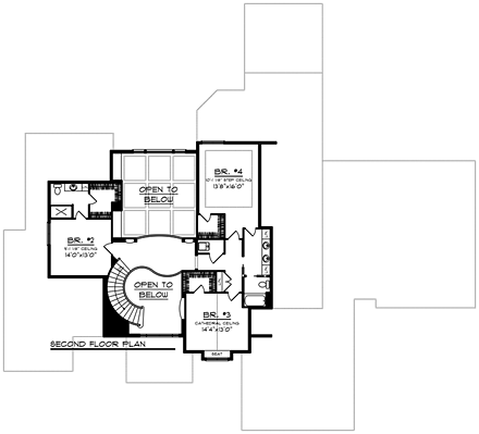 House Plan 75417 Second Level Plan