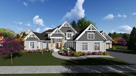 Craftsman Traditional Elevation of Plan 75417