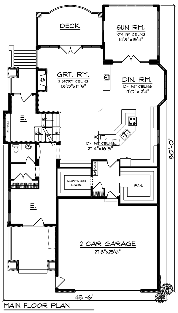 Bungalow Cottage Country Craftsman Traditional Level One of Plan 75419