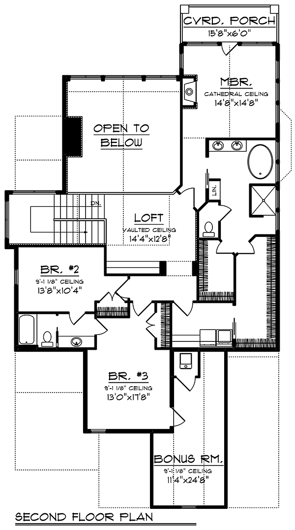 Bungalow Cottage Country Craftsman Traditional Level Two of Plan 75419