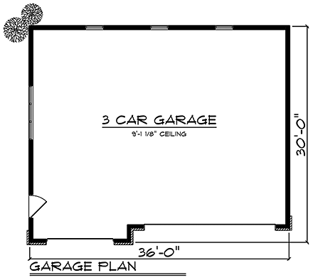 Garage Plan 75421 - 3 Car Garage First Level Plan