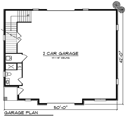 Garage Plan 75422 - 2 Car Garage First Level Plan