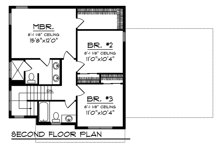 Country Farmhouse Southern Level Two of Plan 75425