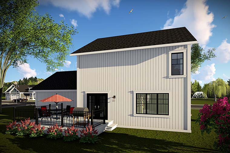 Country Farmhouse Southern Rear Elevation of Plan 75425