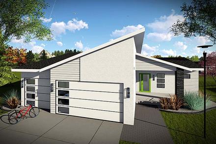 Contemporary Modern Ranch Elevation of Plan 75426